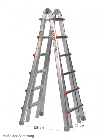 Item image: WAKÜ Leiter Teleskopleiter 103 4x6 Sprossen