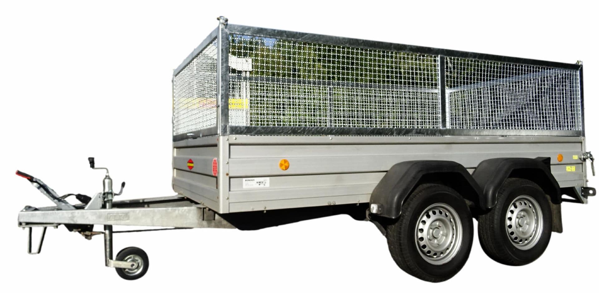 Item image: Anhänger mit Gitter, zul. GG 2.000 kg, Nutzlast max. 1.600 kg, Ladefläche 3,00 x 1,50 x 0,94 m
